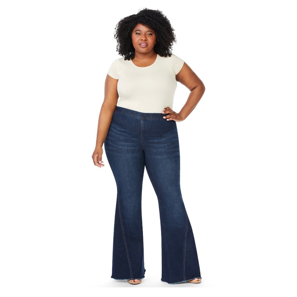 High Rise Super Flare Jeans stretch waist pull on - Sofia Jeans Melissa